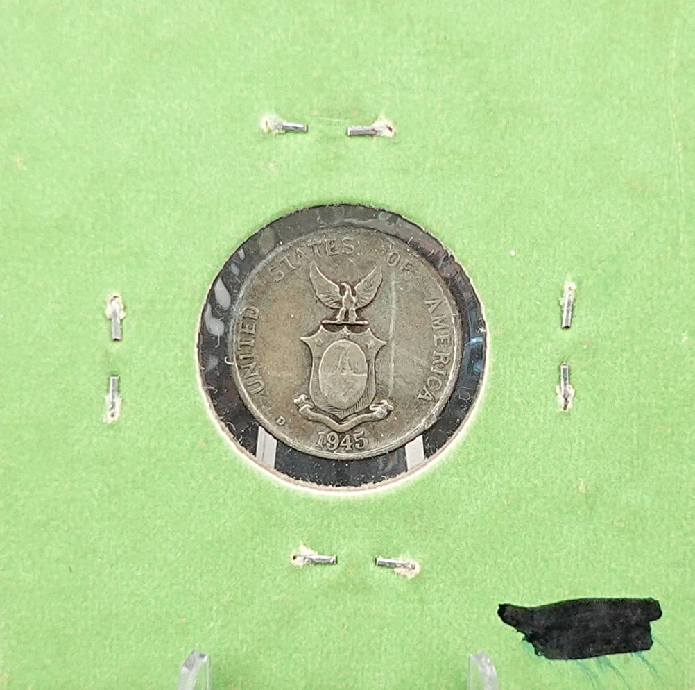 1945-D 10 Centavos Philippines Silver Coin - 2