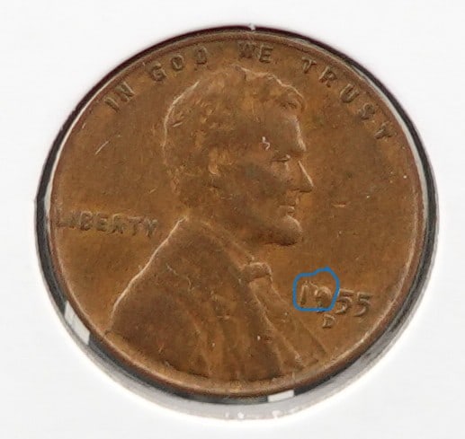 1955-D Error Wheat Cent (1 of 2)