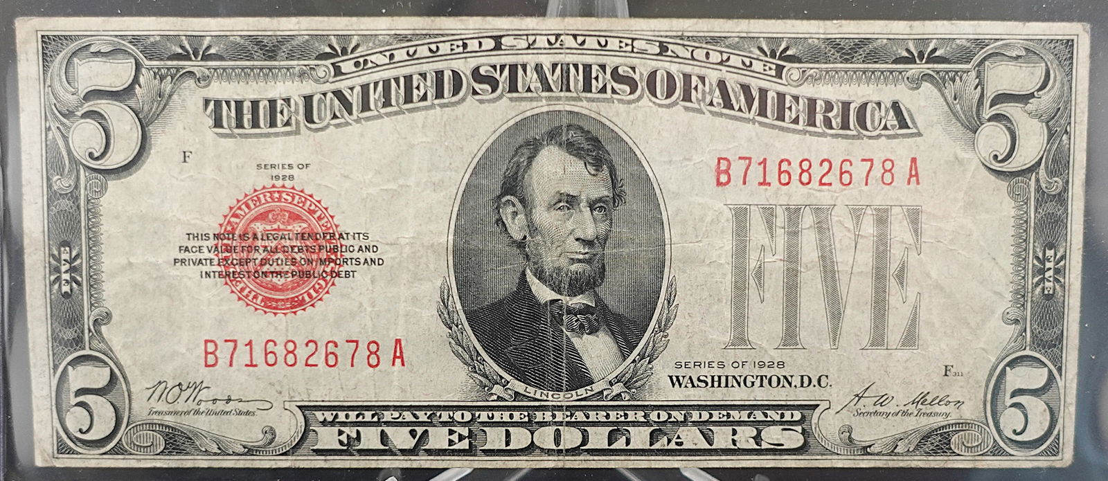 1928 $5 Red Seal Note (1 of 2)