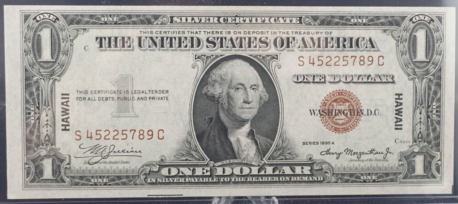 1935-A $1 Silver Certificate Hawaii Note (1 of 2)