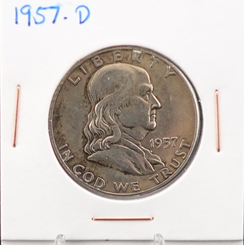 1857-D Franklin Half Dollar: 90% Silver Low Estimate: 30.00High Estimate: 40.00