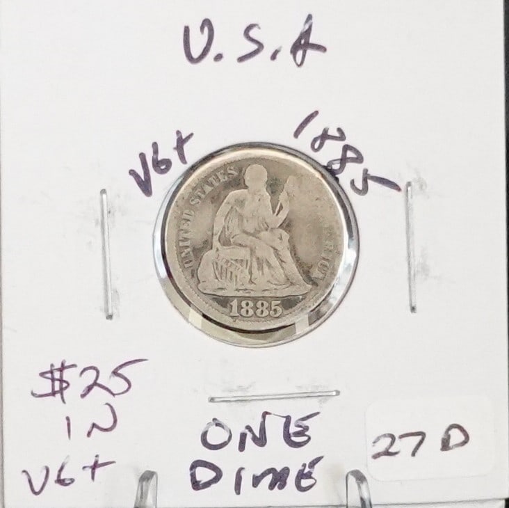 1885 Seated Dime (1 of 2)