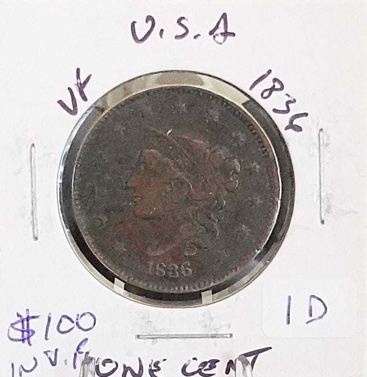 1836 Matron Head Large Cent (1 of 2)