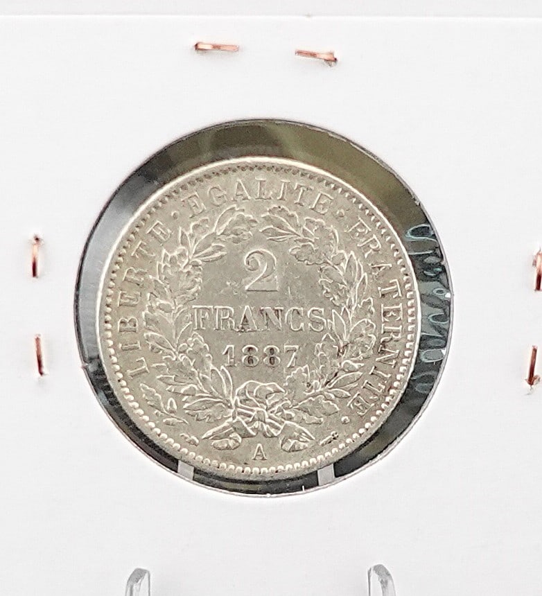 1887-A 2 Francs Silver Coin - 2