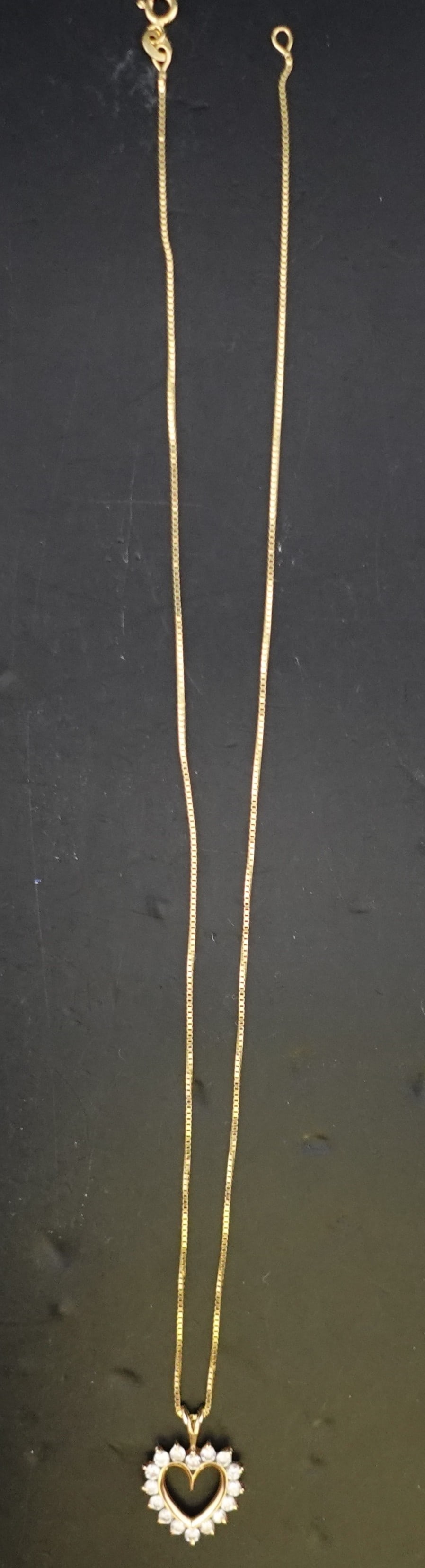 This 17 3/4 Inch Necklace with Diamond Heart Pendant (1 of 4)
