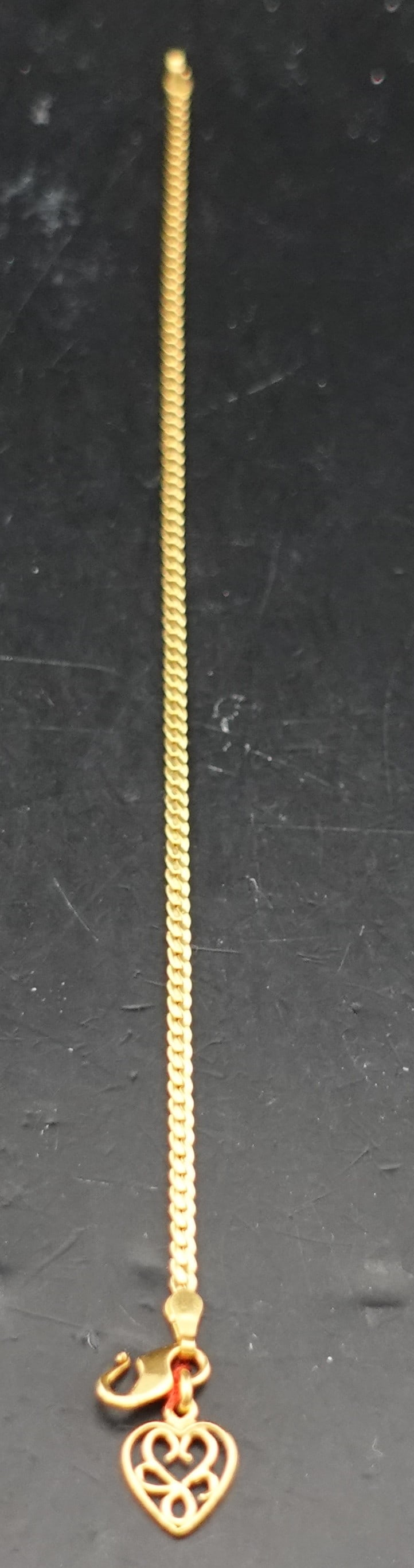 6 1/2 inch 21.6k Gold Heart Bracelet (1 of 2)