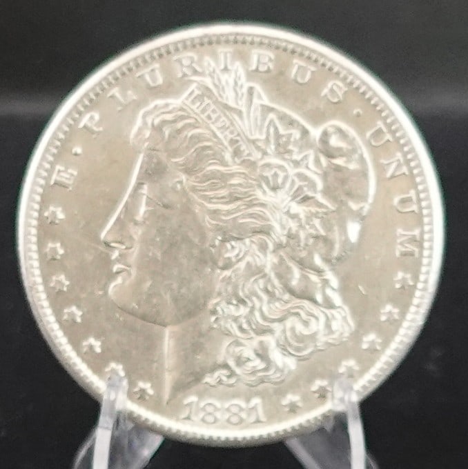 1881-S Morgan Dollar: Great Coin Full Breast Feathers! Low Estimate: 80High Estimate: 120