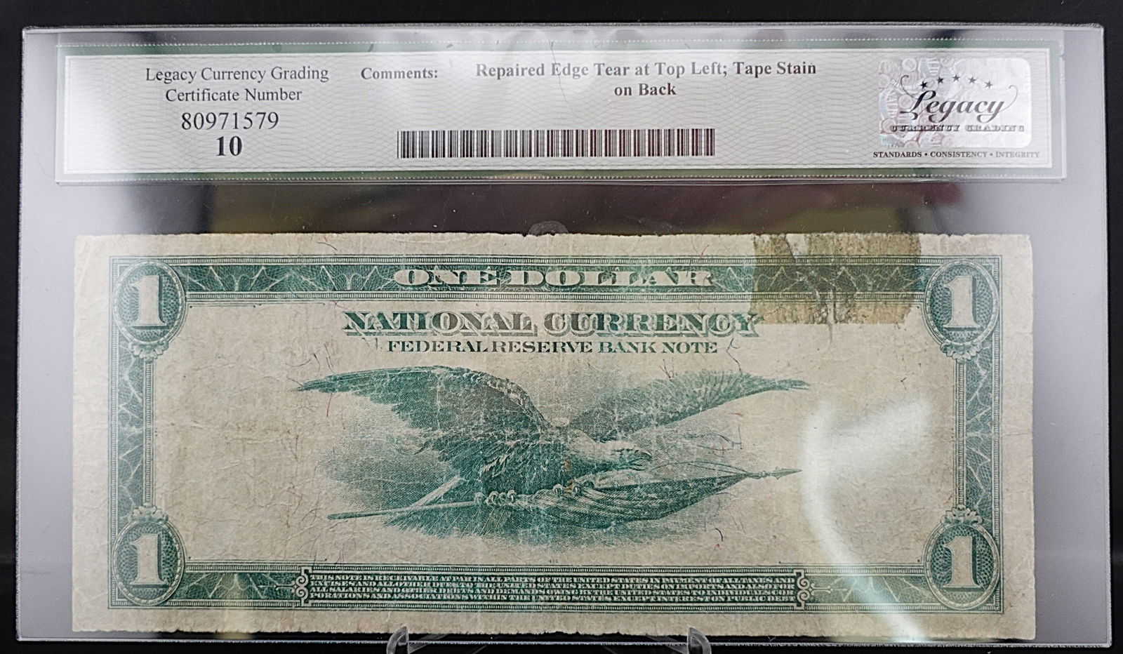 1918 $1 Dallas Federal Reserve Bank Note - 2