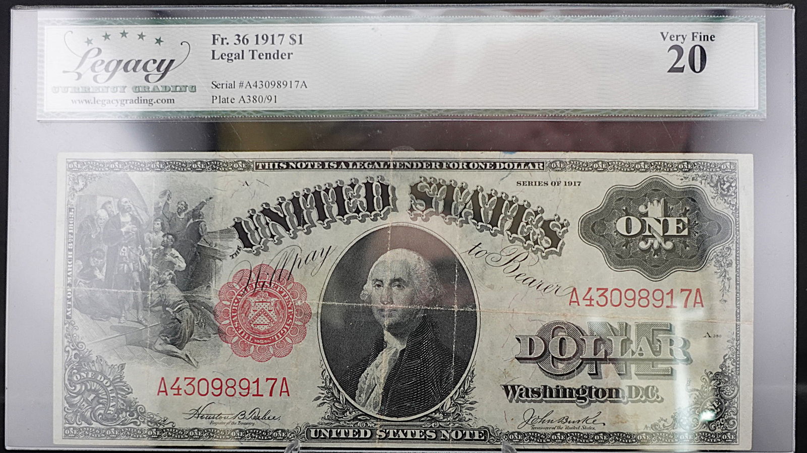 1917 $1 Legal Tender Note: 1917 $1 Legal Tender Note High Estimate: 300Low Estimate: 200