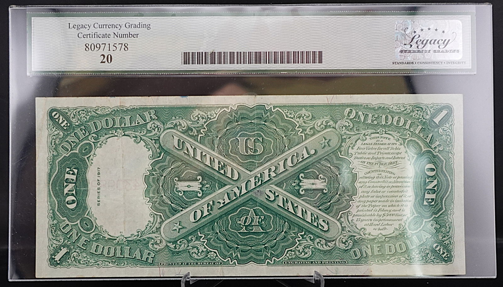 1917 $1 Legal Tender Note - 2