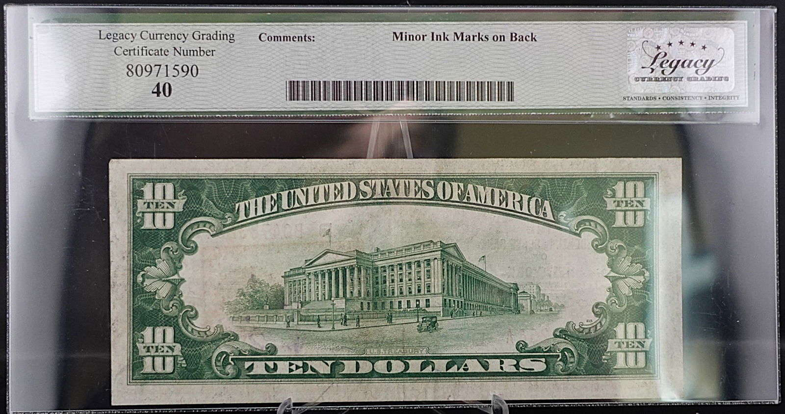 1929 $10 Federal Reserve Bank of New York, NY Note - 2