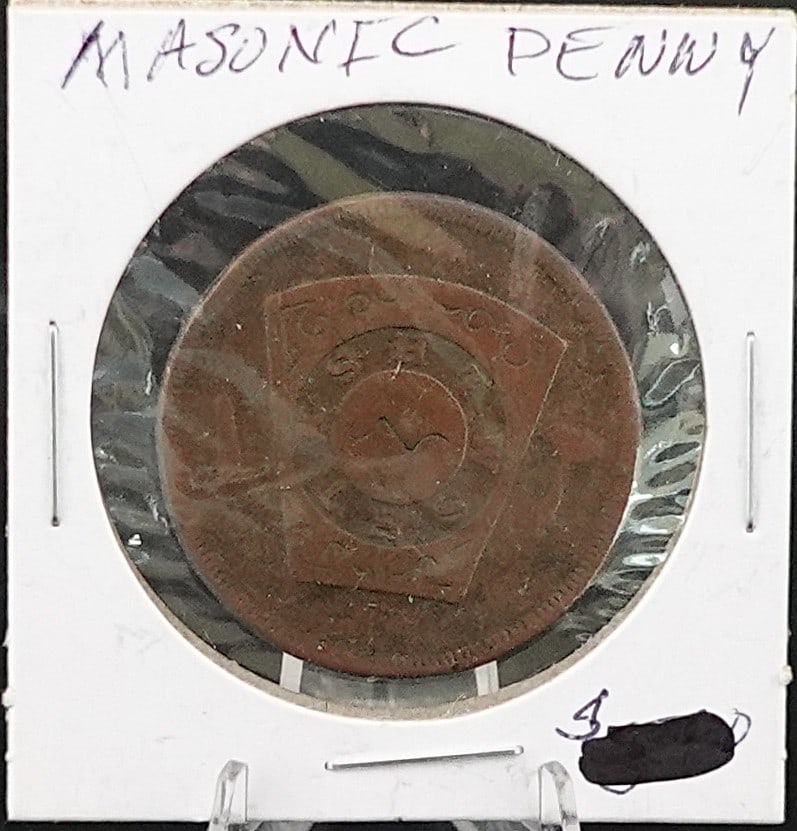 Masonic Penny: Hard to find Coin! Low Estimate: 20.00High Estimate: 30.00