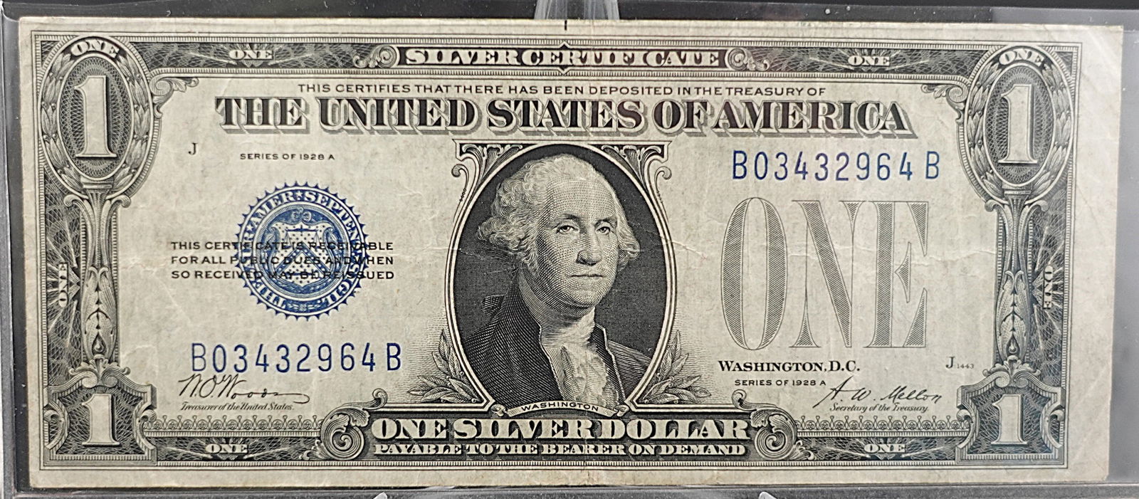 1928-A $1 Note: This is a Funny Back Note Low Estimate: 100.00 High Estimate: 200.00