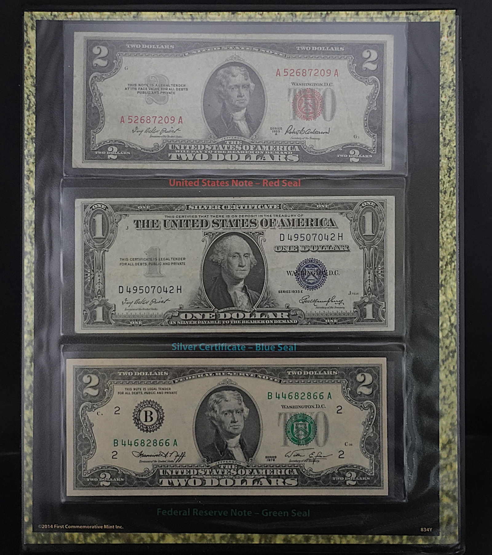 Red, Bule and Green Seal Note Collection: This is an outstanding collection! Low Estimate: 100High Estimate: 150