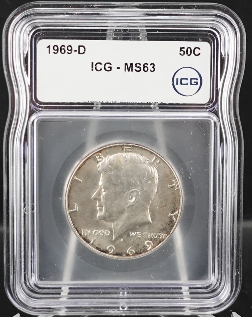 1969-D Kennedy Half Dollar: ICG Graded MS-63 High Estimate: 30Low Estimate: 20