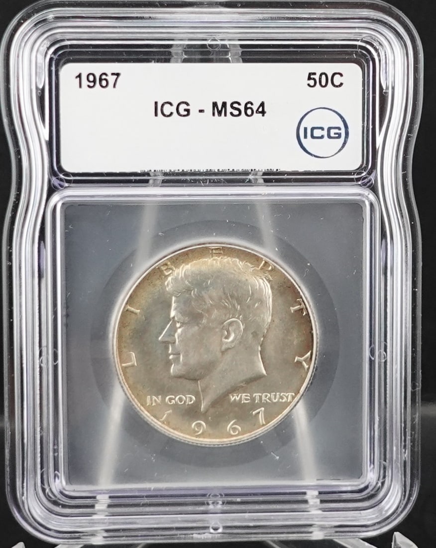 1967 Kennedy Half Dollar: ICG Graded MS-64 Low Estimate: 20.00High Estimate: 30.00