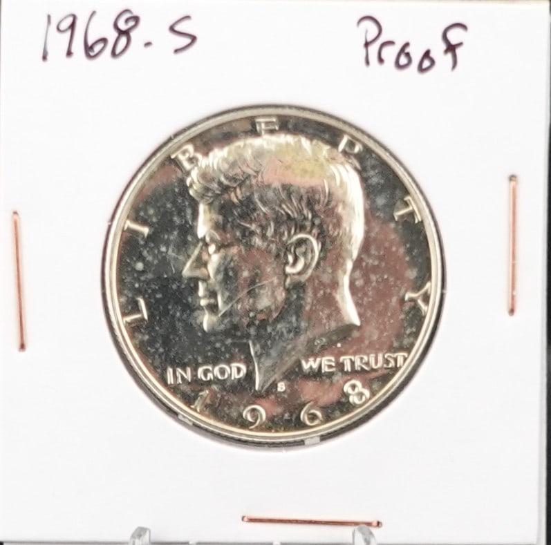 (2) Kennedy Half Dollars: Dates are 1968-S and 1968-D Low Estimate: 30.00High Estimate: 50.00