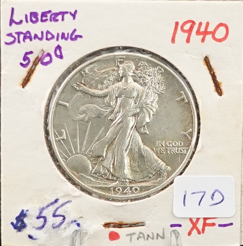 1940 Walking Liberty Half Dollar: Excellent Coin Great Details! High Estimate: 50Low Estimate: 44