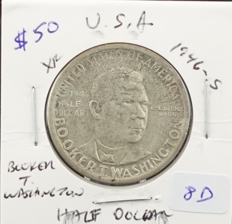 1946-S Booker T. Washington Half Dollar: Great Coin! Great Details! Low Estimate: 40.00High Estimate: 50.00