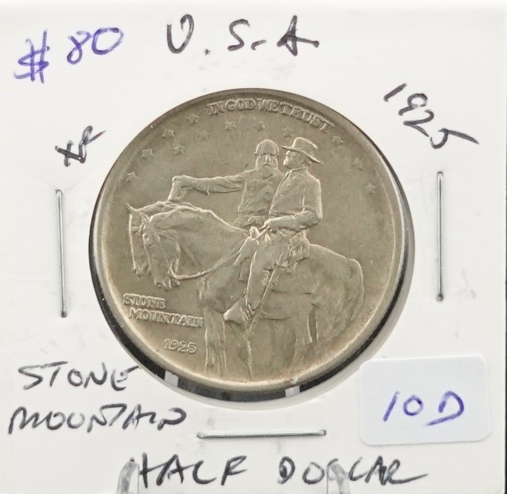 1925 Stone Mountain Half Dollar: Rarer Date! Great Details! Low Estimate: 60.00High Estimate: 70.00