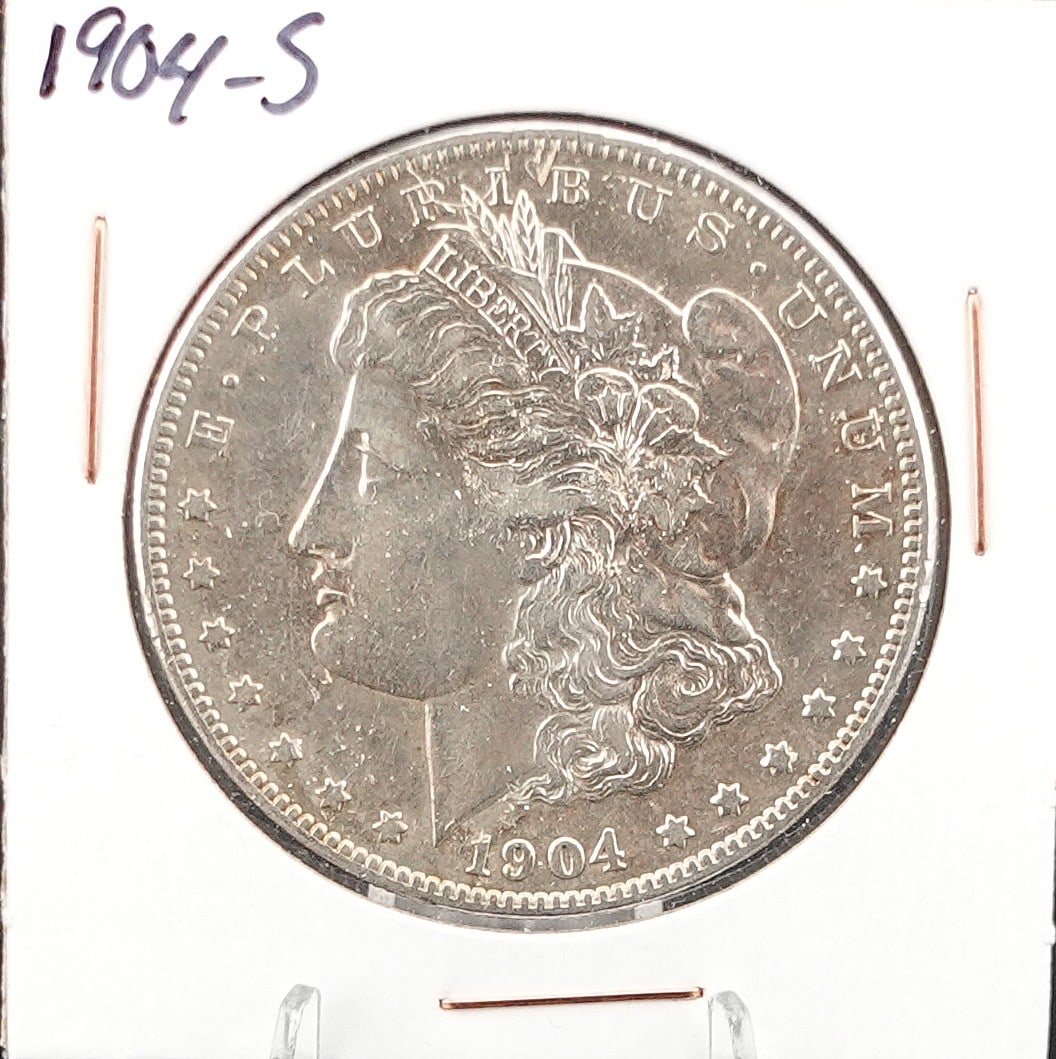 1904-S Morgan Dollar: This is a Key Date and EF40-45! Great Details! High Estimate: 550Low Estimate: 400