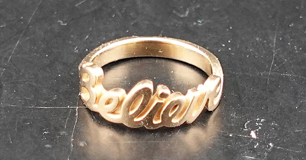James Avery 14k Gold Believe Ring: The size is 6.5 and the weight is 3.54g Condition: ExcellentLow Estimate: 500.00High Estimate: 700.00