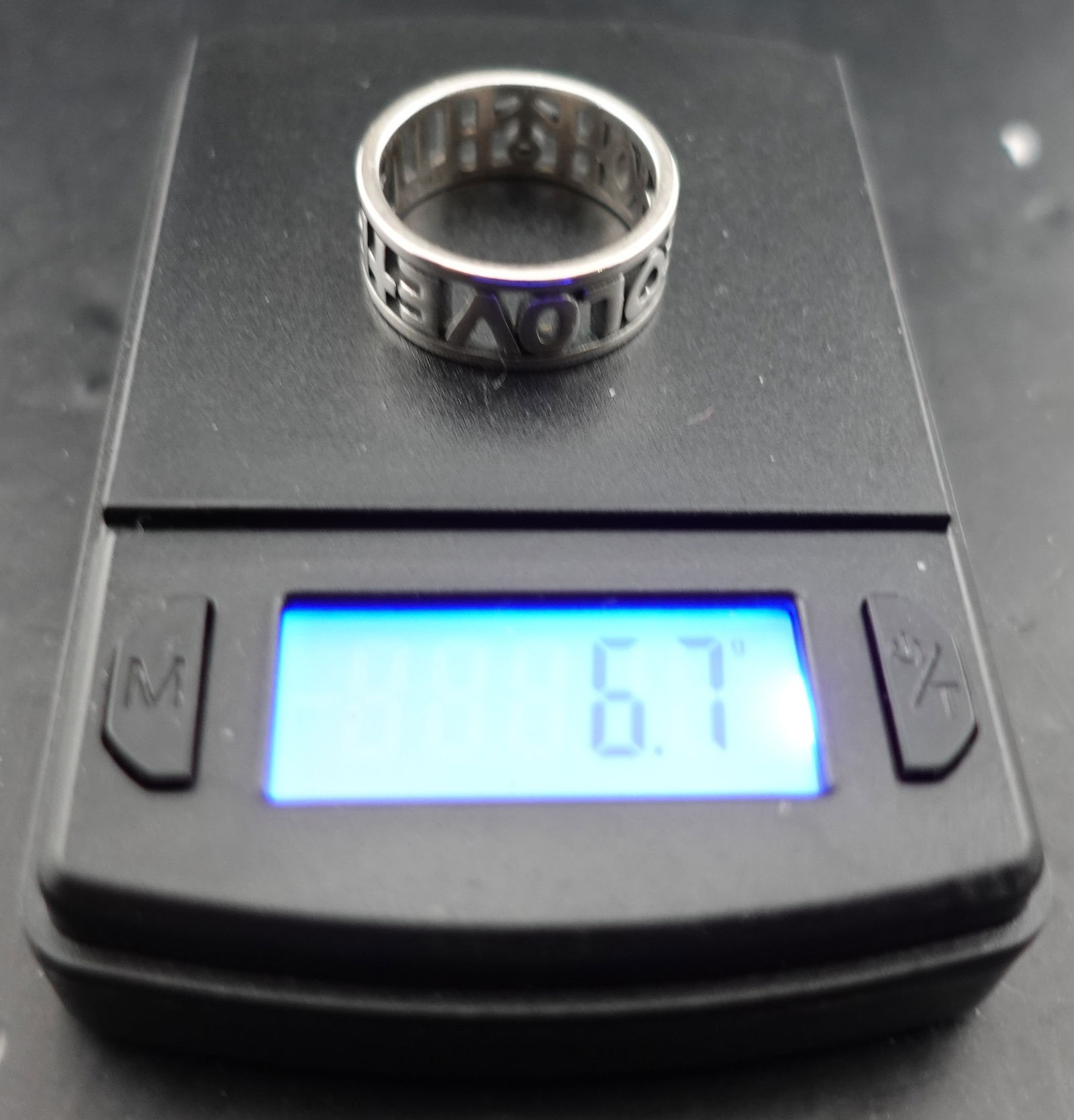 James Avery Faith, Hope and Love Ring: Size 9 and weight 6.7g of Sterling Silver. This is a Retired Ring Condition: Like NewLow Estimate: 70.00High Estimate: 90.00