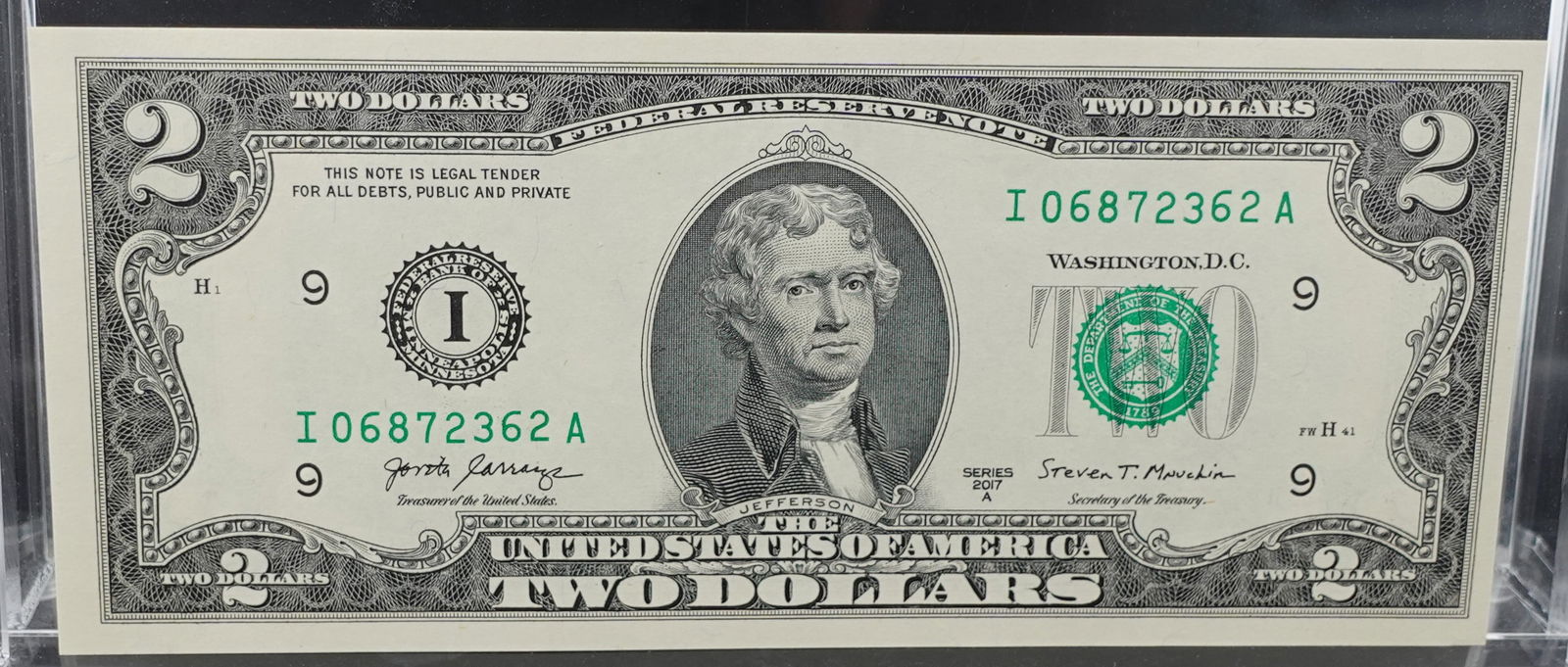 (5) 2017A $2 Notes: These are in sequential order; SN 362, 363, 364, 365 and 366 Low Estimate: 40.00High Estimate: 50.00