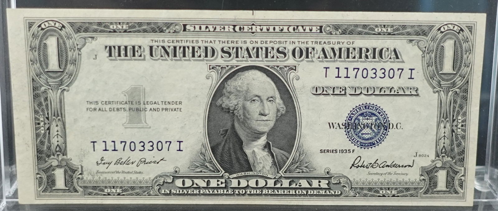 1935-F $1 Silver Certificate: Excellent Note! Great Details Low Estimate: 20.00 High Estimate: 30.00