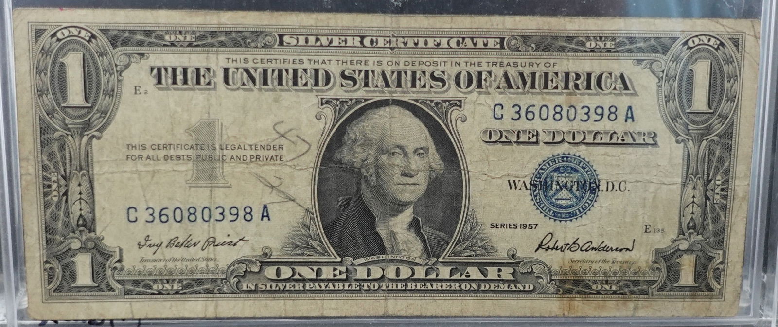 1957 $1 Silver Certificate: Nice Details and Early Date Low Estimate: 20.00 High Estimate: 30.00