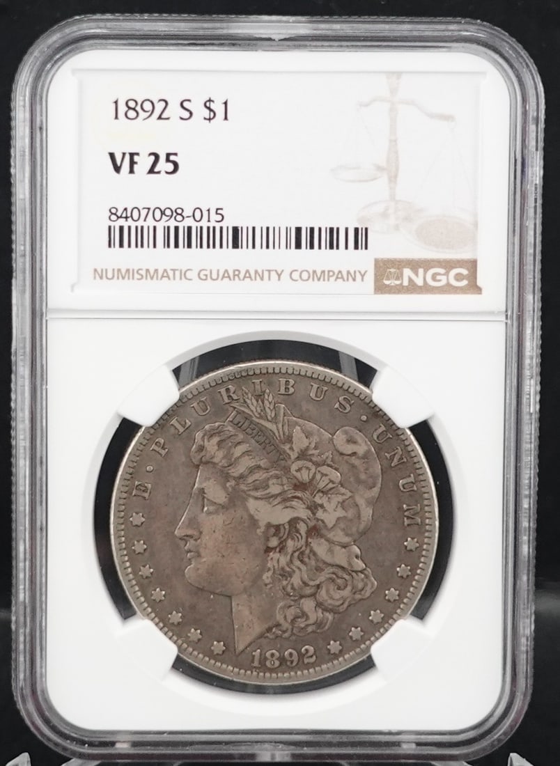 1892-S Morgan Dollar: NGC Graded VF-25 Low Estimate: 220.00High Estimate: 300.00