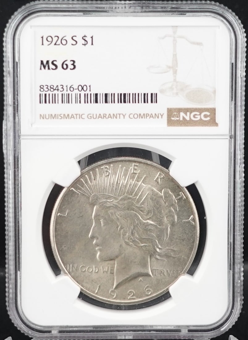 1926-S Peace Dollar: This is NGC Graded MS-63 Low Estimate: 150.00High Estimate: 200.00