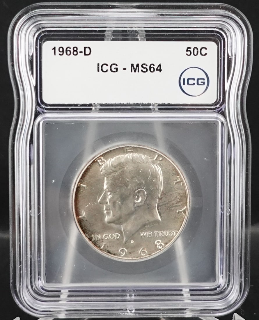 1968-D Kennedy Half Dollar: ICG Graded MS-64 Low Estimate: 20.00High Estimate: 30.00