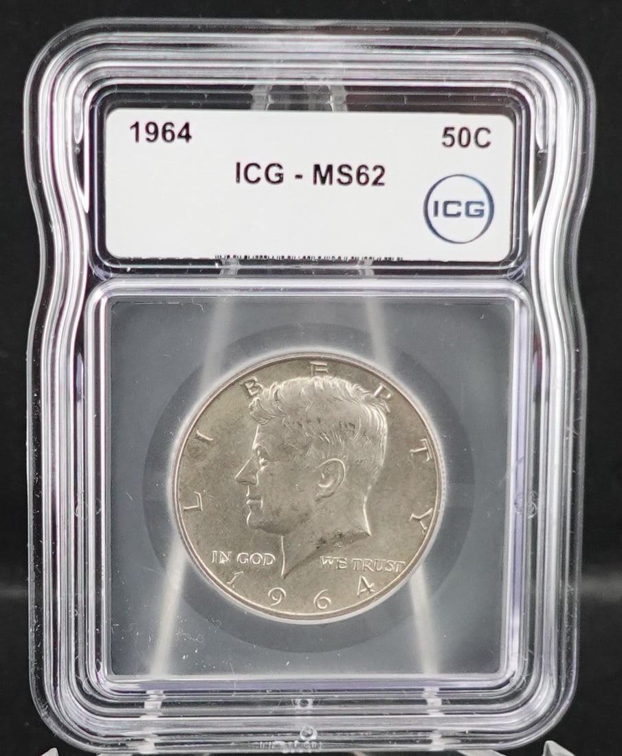 1964 Kennedy Half Dollar: This is 90% Silver Low Estimate: 30.00 High Estimate: 40.00