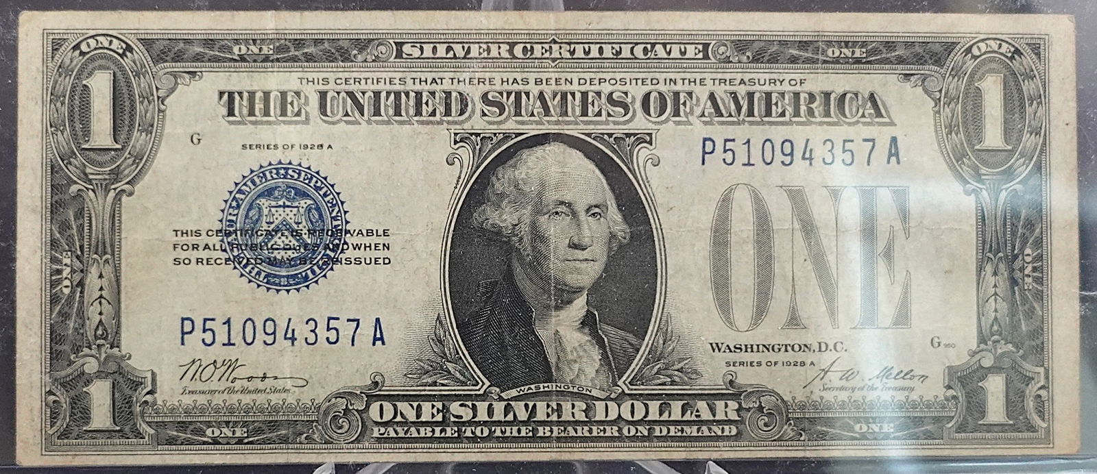 1928 A $1 Silver Certificate: This is the Funny Back Type! Nice Note! Low Estimate: 100.00 High Estimate: 150.00