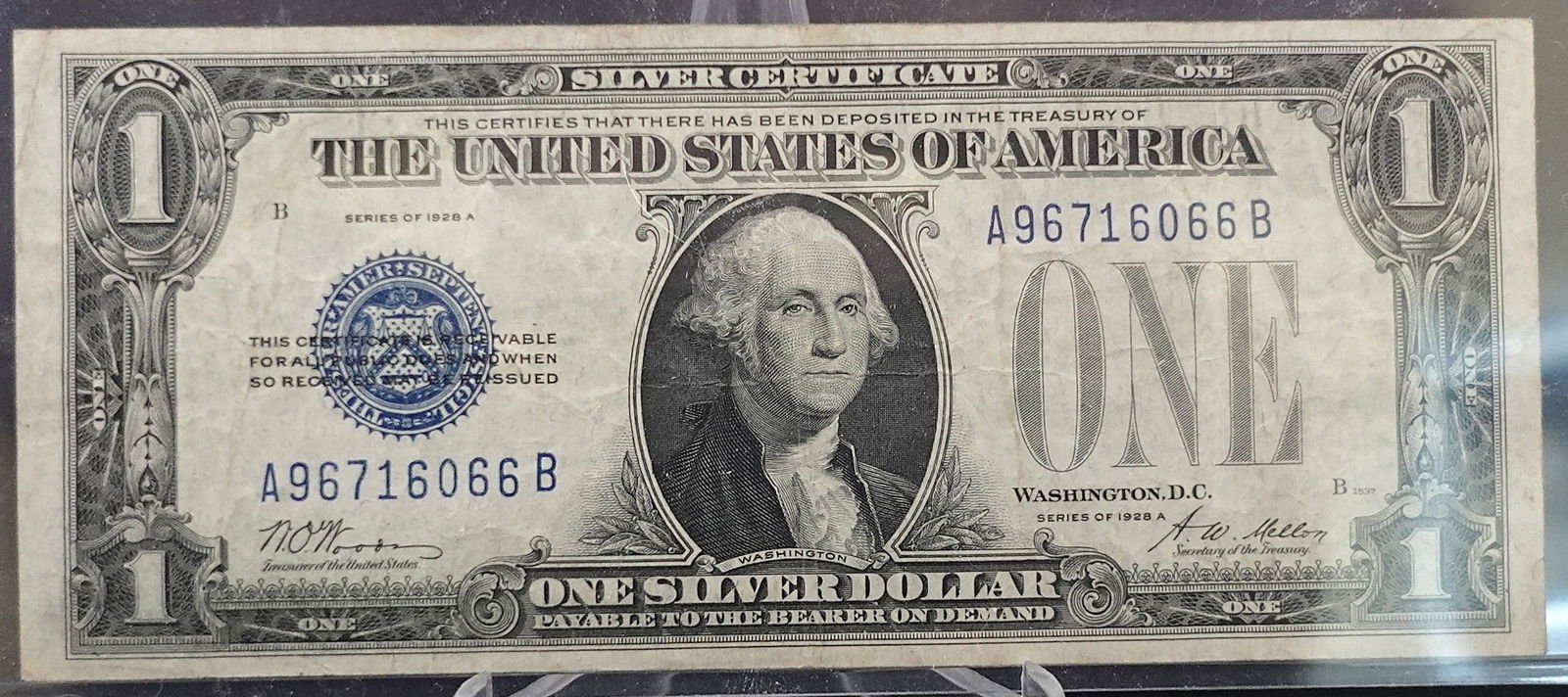 1928 A $1 Silver Certificate: This is a Funny Back Variety Low Estimate: 100.00 High Estimate: 150.00