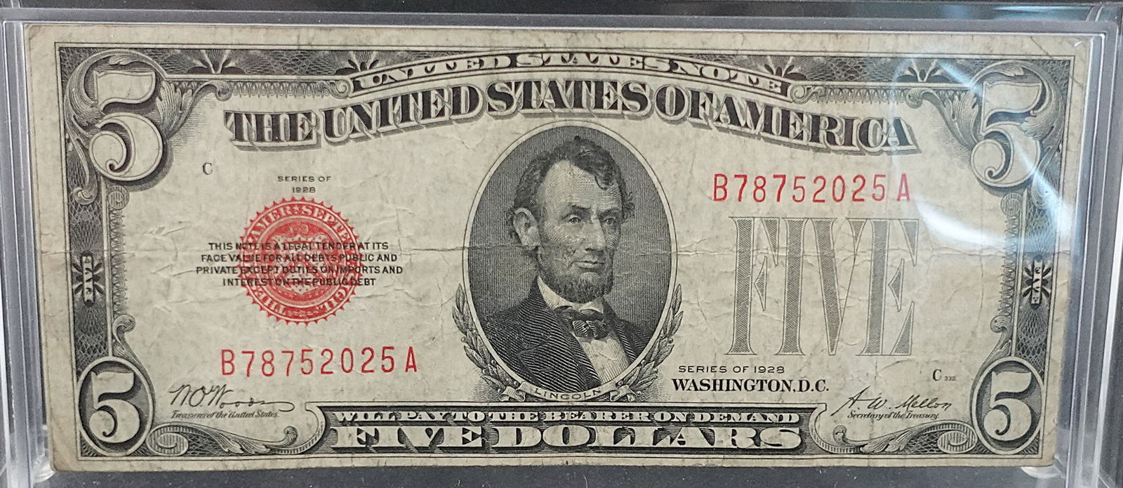 (2) 1928 and 1928-C $5 Notes: Thee are Red Seal Notes! They have great details. SN 2025 and 0198 Low Estimate: 40.00 High Estimate: 60.00