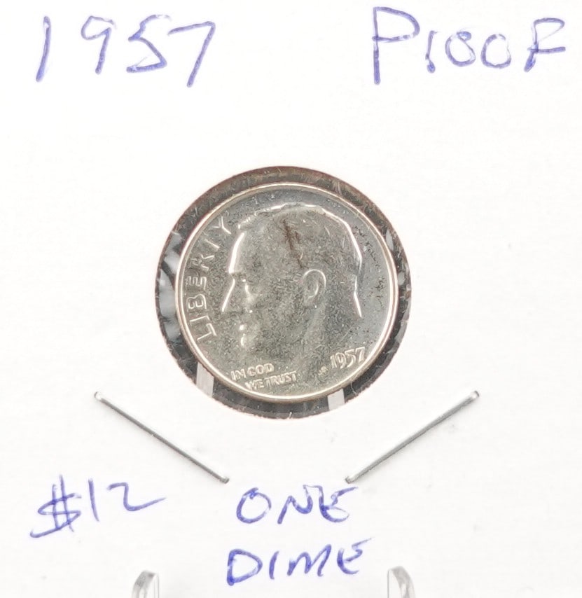 1956 and 1957 Roosevelt Dimes: These are Proof Coins! Low Estimate: 20.00 High Estimate: 30.00