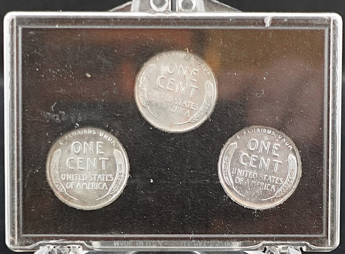 1943 P, D, S Steel Wheat Cents - 2