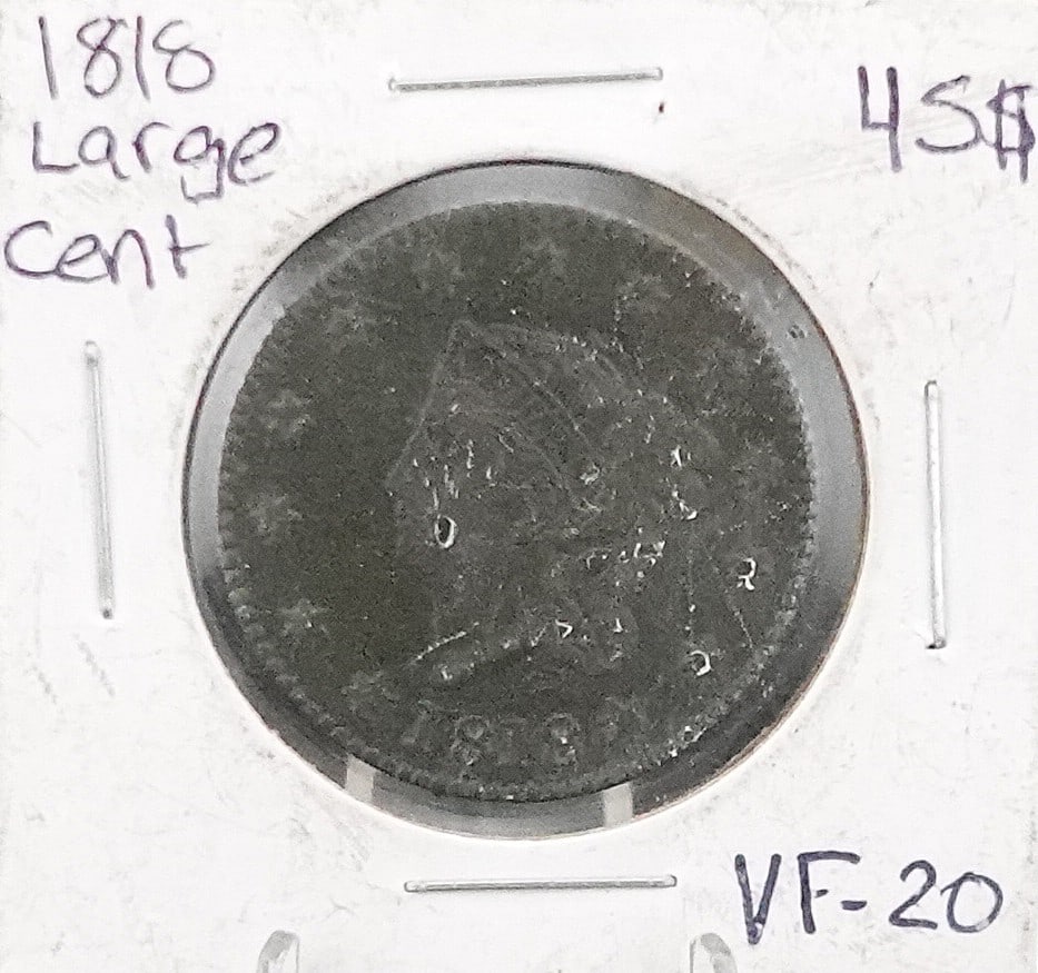 1818 Coronet Head Large Cent: Nice Key Date! 