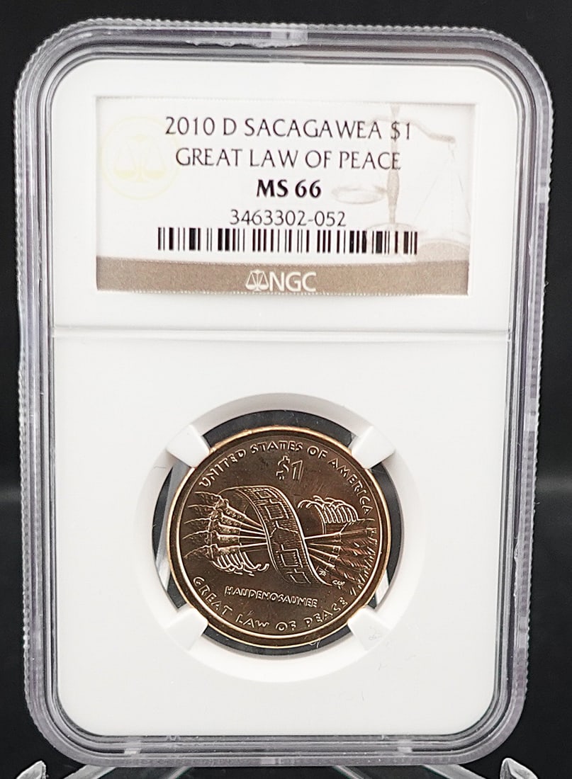 (2) Sacagawea Dollars: 2010-D NGC Graded MS66 and 2011-D NGC Graded MS67 Low Estimate: 20.00 High Estimate: 30.00