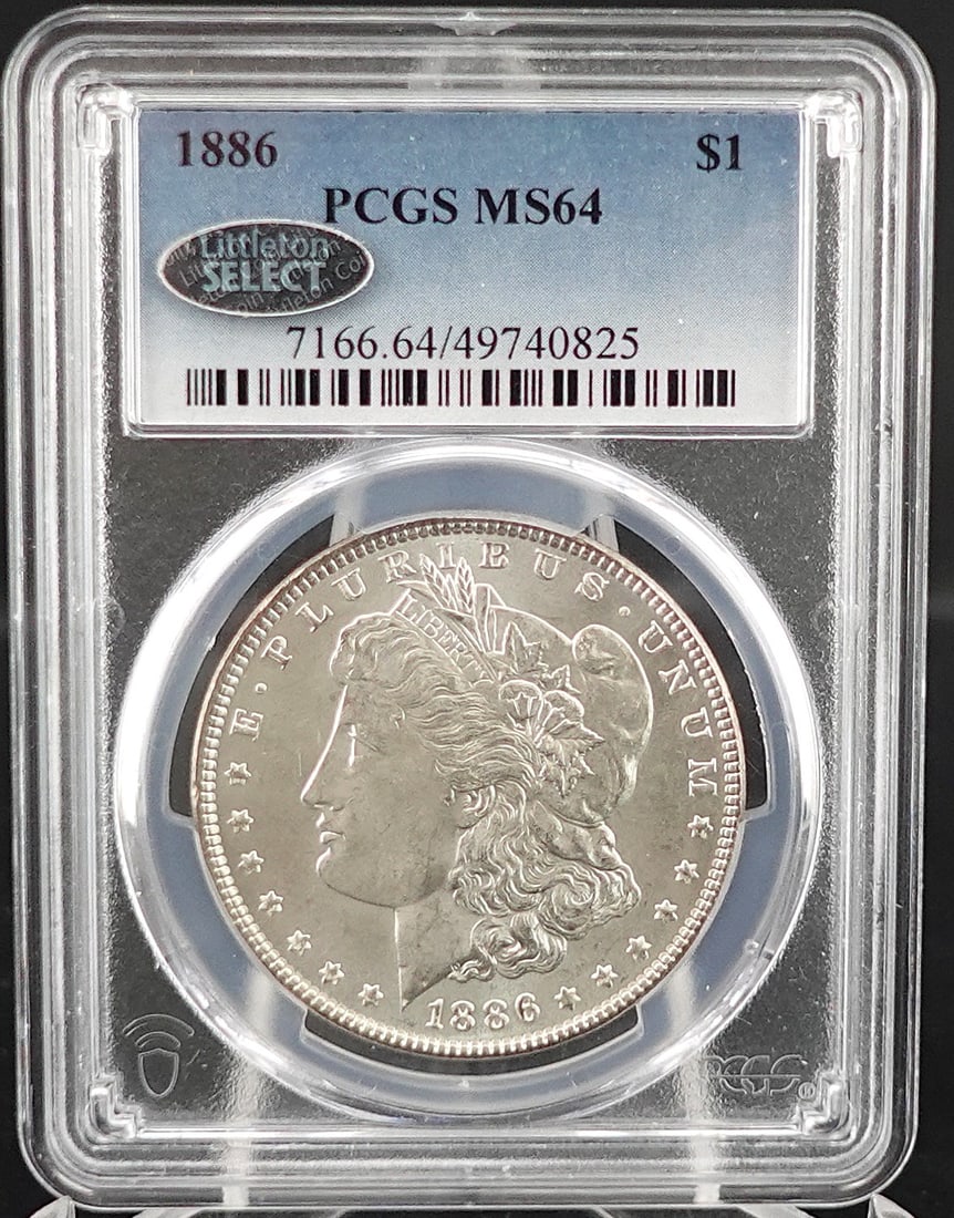 1886 Morgan Dollar: PCGS Graded MS64 Low Estimate: 90 High Estimate: 120