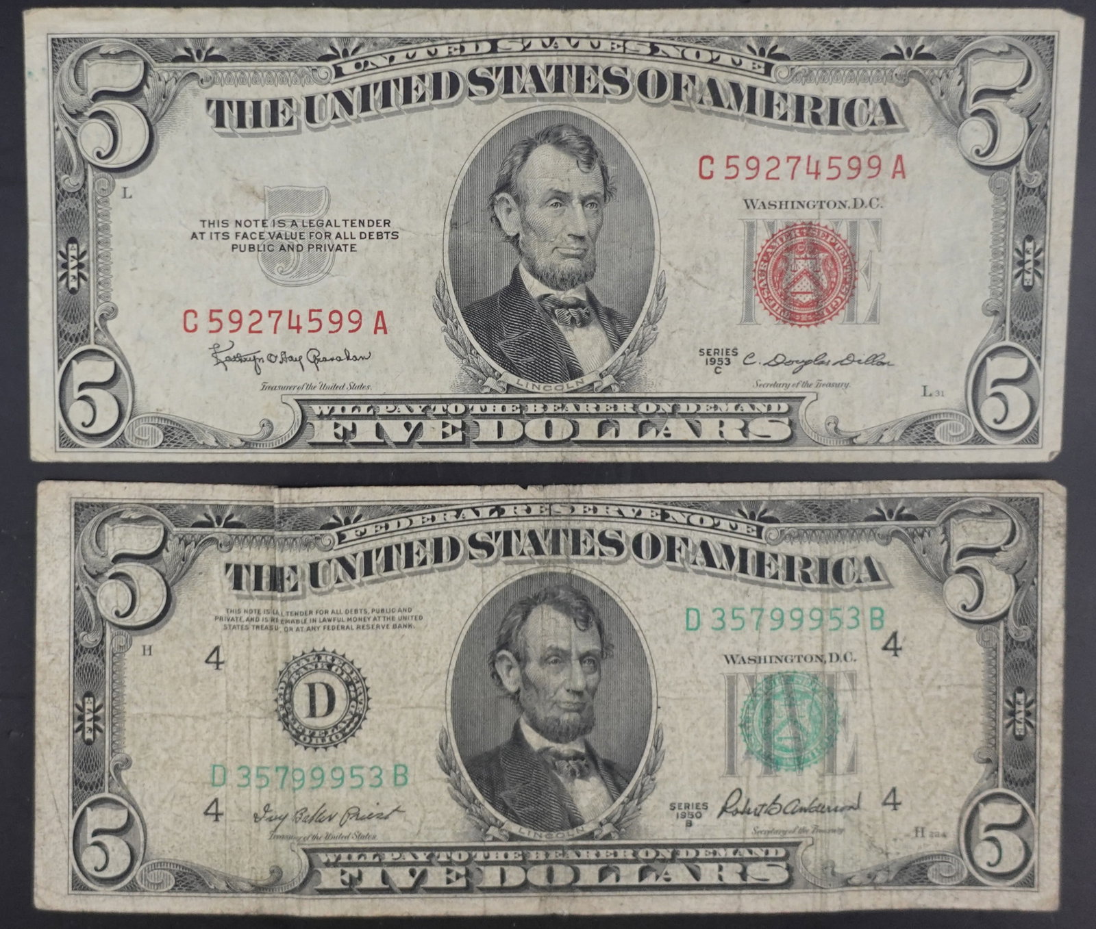 (2) $5 Notes (1 of 2)