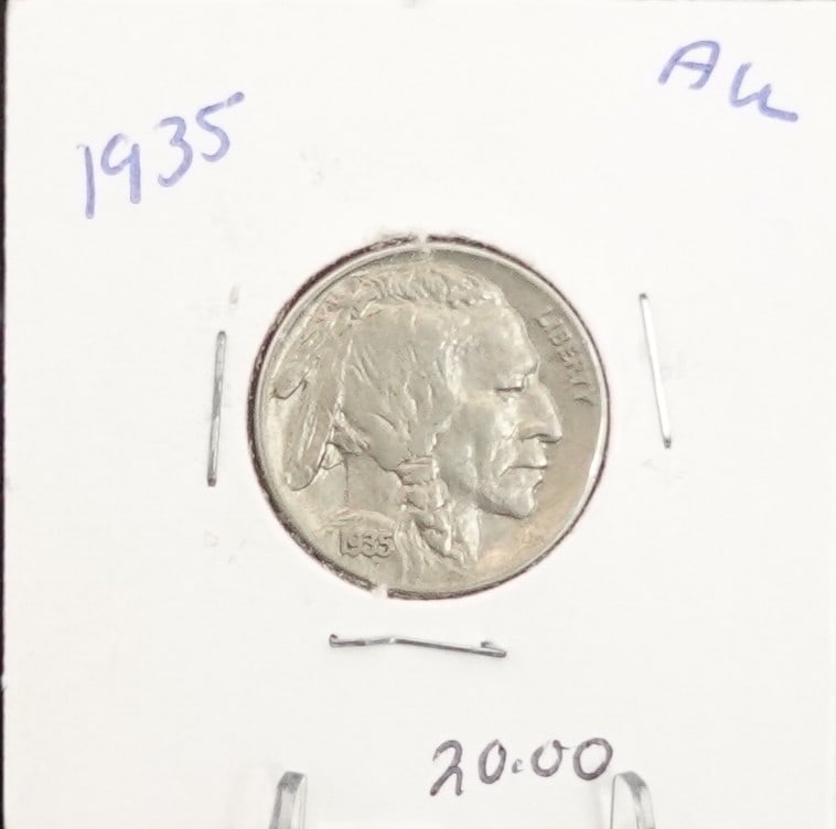 1935 Buffalo Nickel: High Grade Coin! Great Luster! Low Estimate: 20.00 High Estimate: 30.00