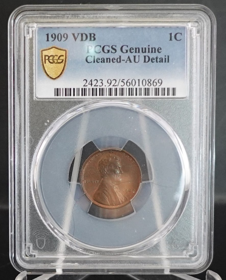 1909 VBD Wheat Cent: PCGS Graded AU Low Estimate: 20.00 High Estimate: 30.00