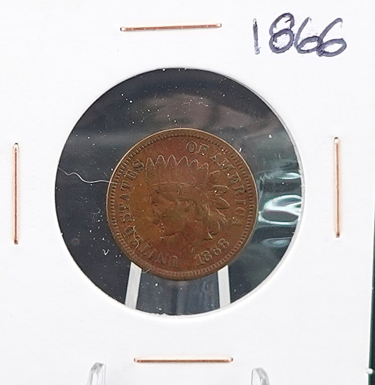 1866 Indian Head Cent: This is a Key Date and in Great Condition Low Estimate: 120.00 High Estimate: 140.00
