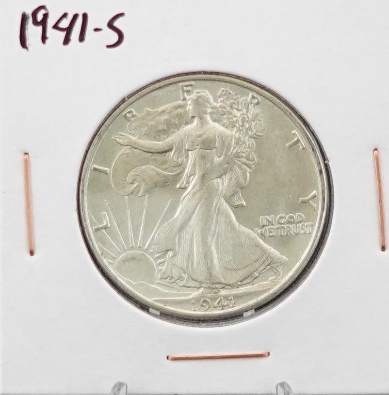 1941-S Walking Liberty Half Dollar: This is a High Grade Coin! Low Estimate: 30.00 High Estimate: 50.00