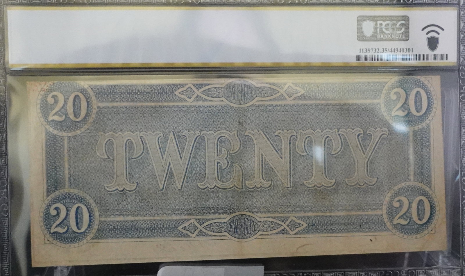 1864 $20 Confederate States of America - 2