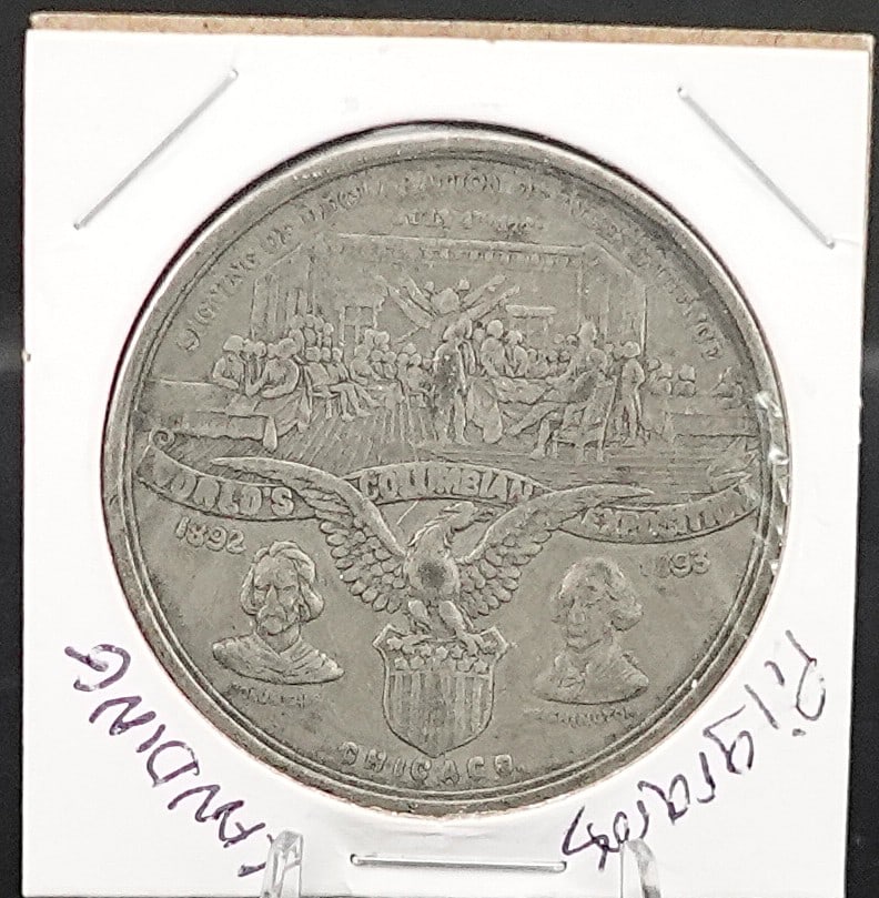 1892-1893 Columbian Expo Commemorative Coin: Excellent Details! High Estimate: 80 Low Estimate: 60
