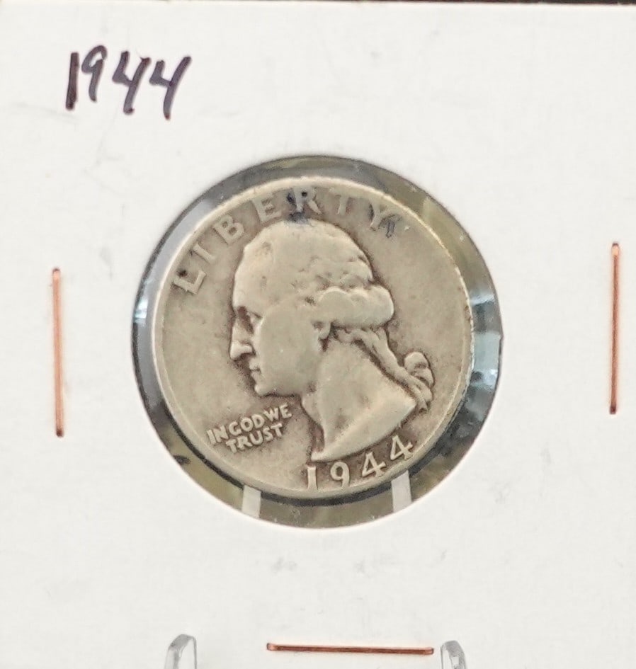 1890 Seated Dime and 1944 Washington Quarter - 3